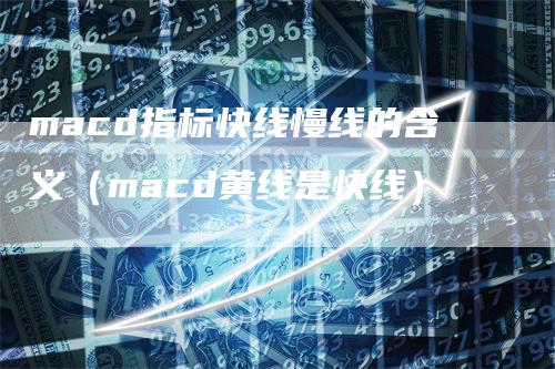 macd指标快线慢线的含义（macd黄线是快线）_https://www.gkizvl.com_期货培训_第1张