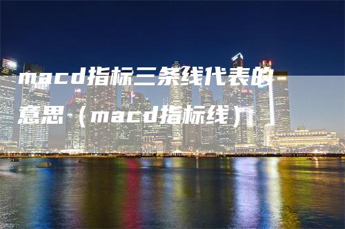 macd指标三条线代表的意思（macd指标线）_https://www.gkizvl.com_期货培训_第1张